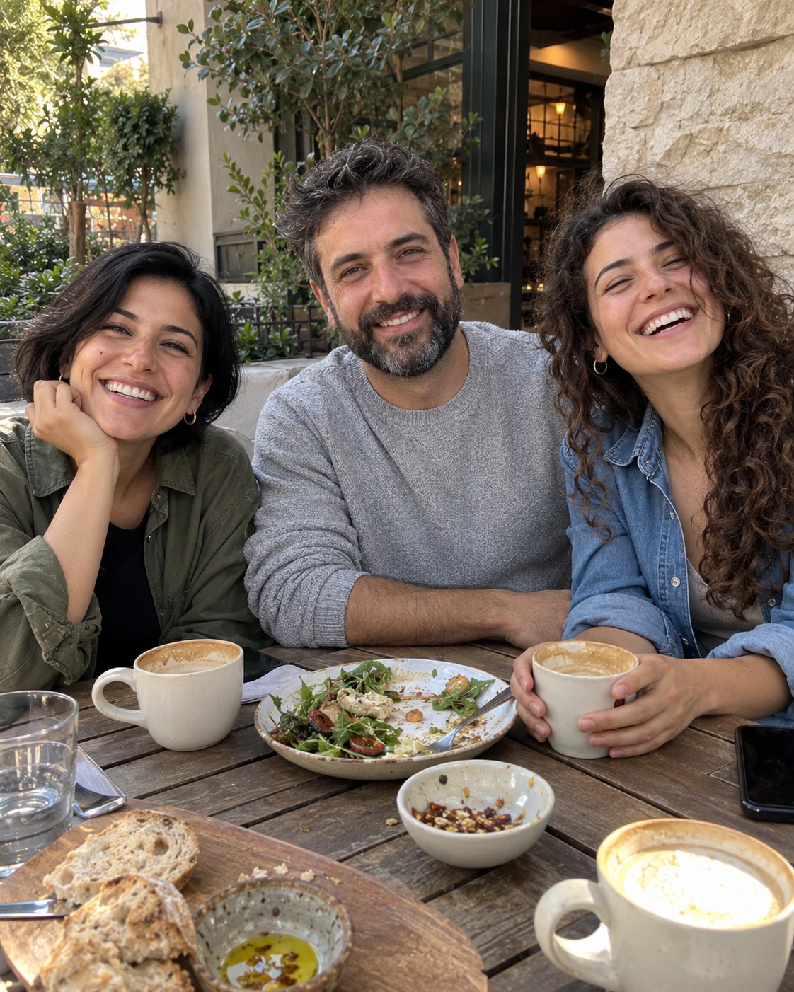 Joyful Friends at an Outdoor Café.png