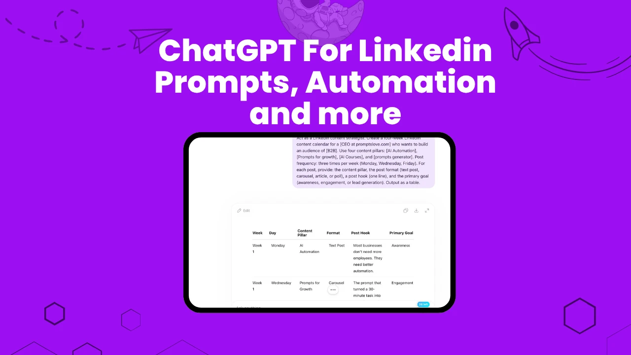 ChatGPT For Linkedin Prompts, Automation and more